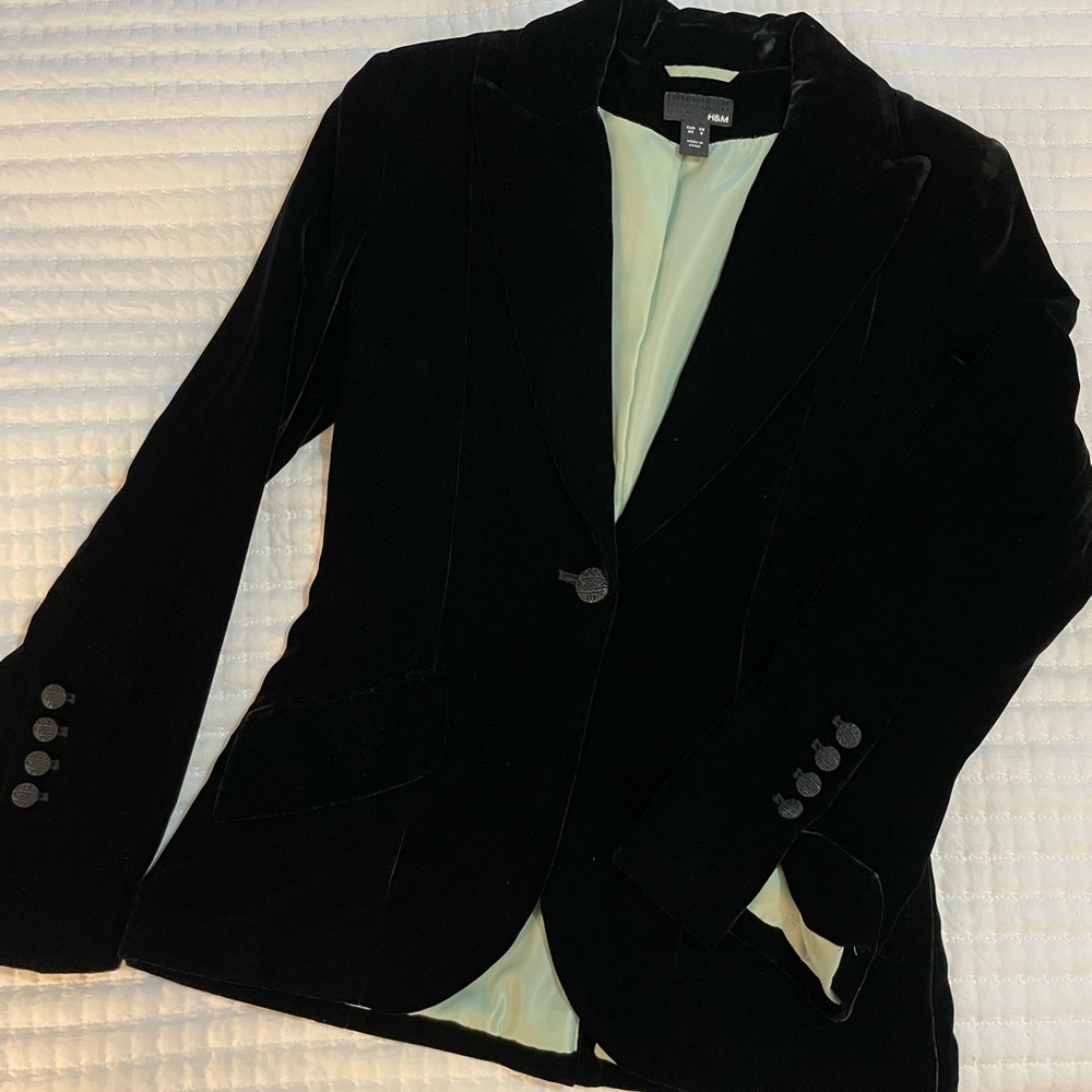 H&M crushed velvet cocktail blazer Size 6